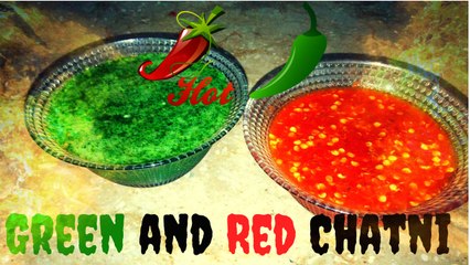 LAAL OR HARI CHUTNEY RECIPE | RED AND GREEN SPICY CHUTNEY | RECIPE IN URDU/HINDI (How To Make Red/Green Chilli Chutney)