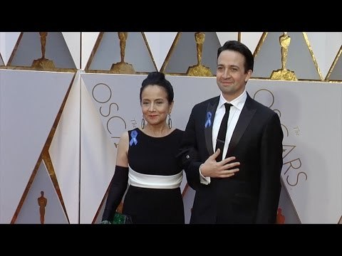Lin-Manuel Miranda and Luz Towns Miranda 2017 Oscars Red Carpet jpg