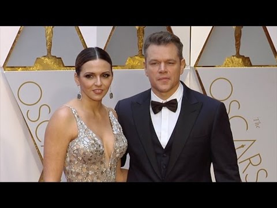 Matt Damon and Luciana Barroso 2017 Oscars Red Carpet