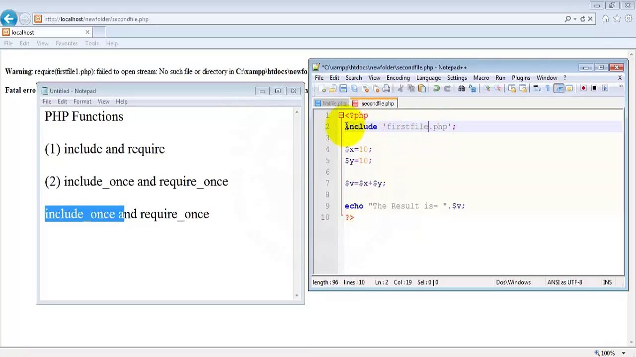 PHP Tutorial in Hindi-Urdu 24-Introduction Include- Require Statement-2-2_x264