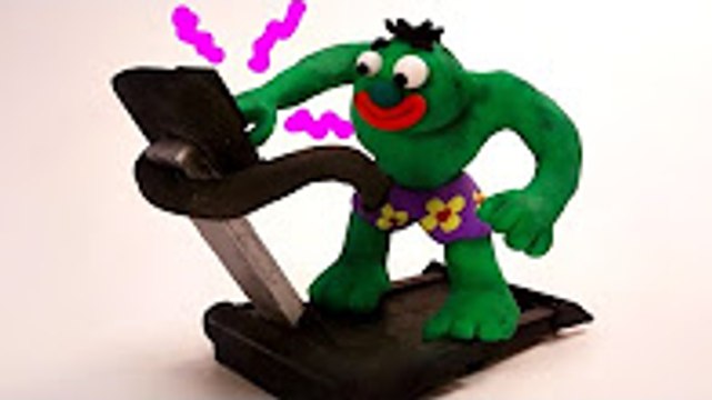 How HULK Exercises! Superhero Workout Stop-Motion Play Doh with Superheroes
