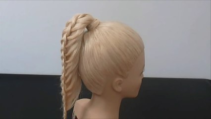 high bun with braids variation - hairstyle tutorial