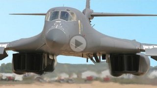 Monstrously Powerful US Jet Bomber in Action- Rockwell B-1 Lancer in Large Formation