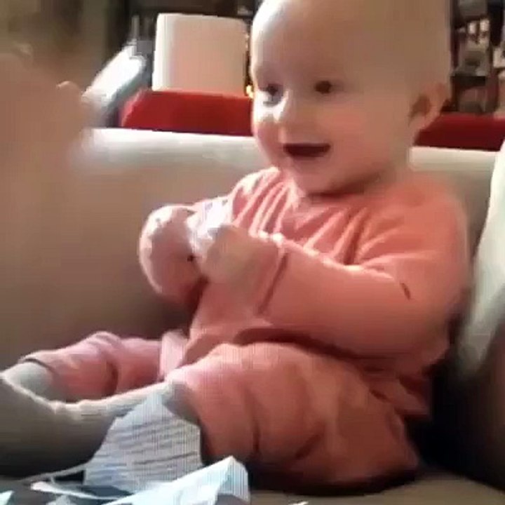Baby Laughing at Ripping Paper.. Nailed It