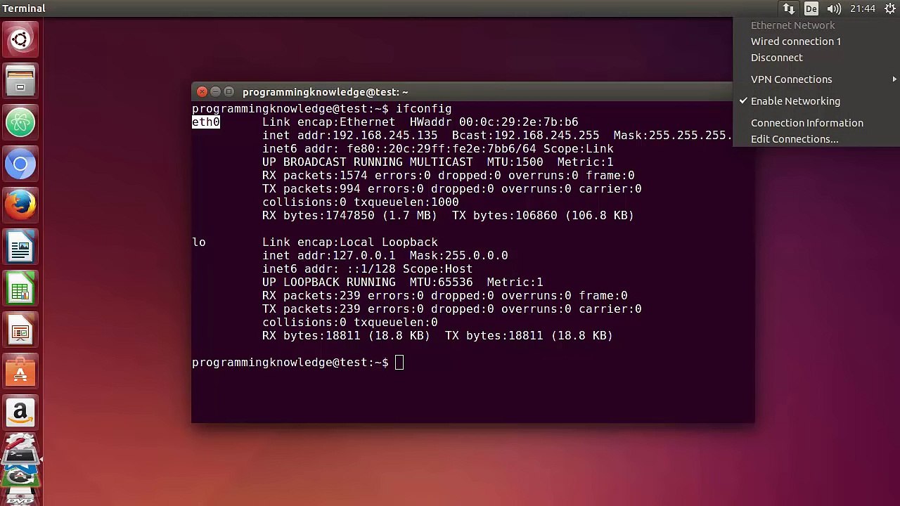 Linux Command Line Tutorial For Beginners 35 - ifconfig command