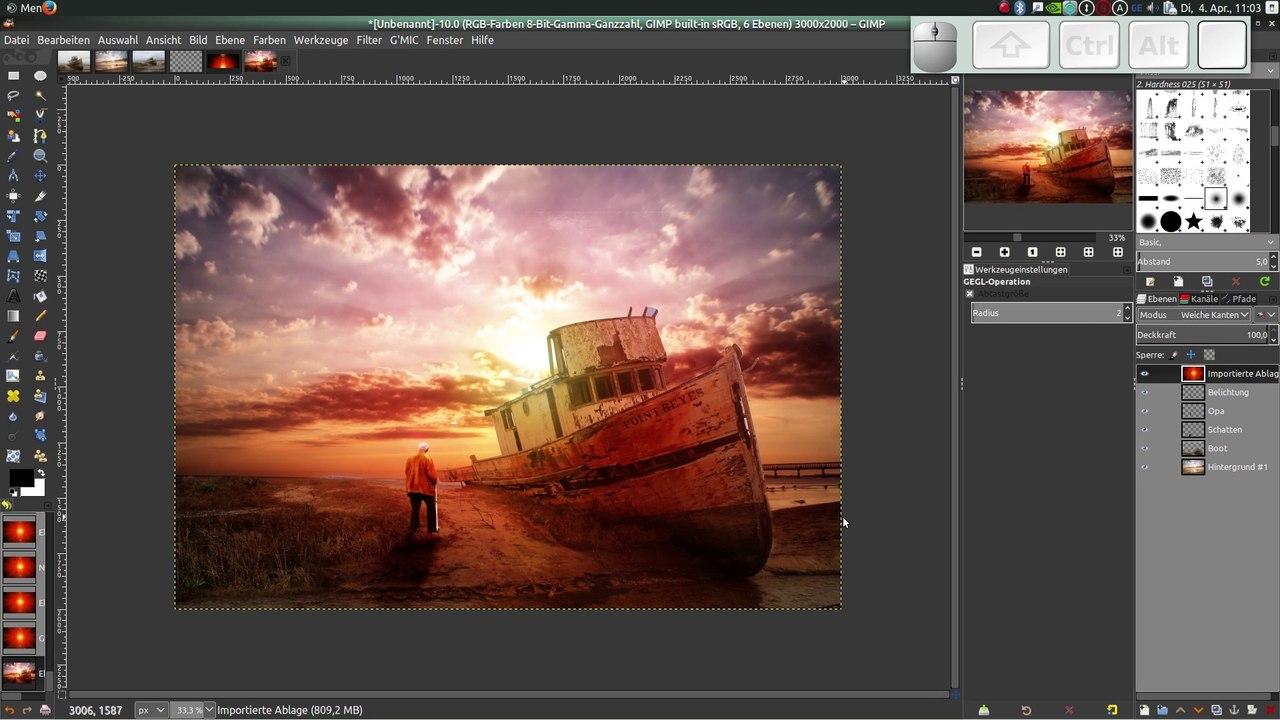 Gimp Tutorial deutsch - Old Man and the boat