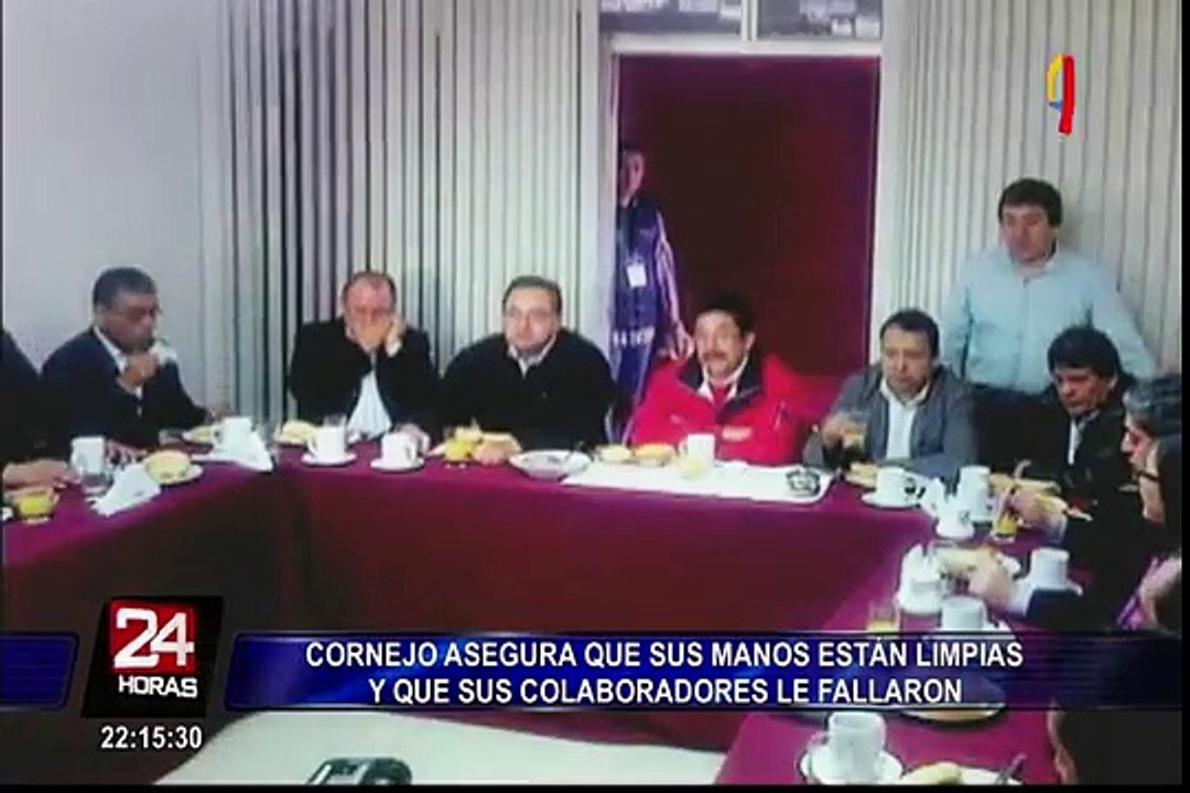 Cornejo asegura que sus manos están limpias y que sus colaboradores le fallaron