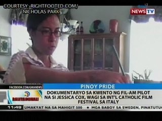 Dokumento sa kwento ng Fil-Am pilot na si Jessica Cox, wagi sa Int'l Catholic Film Festival sa Italy