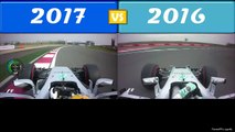 F1 China 2017 vs 2016 Onboard Pole Lap Comparison!
