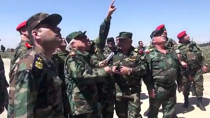 Syrian Chief of Staff General Ali Ayoub surveyed Shayrat Airbase