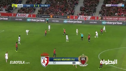 تحركات يونس بلهندة خلال مباراة ليل و نيس