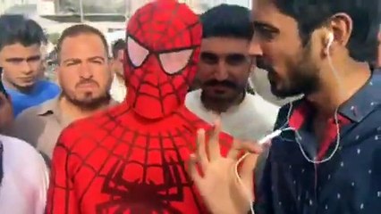 A Pakistani Man Marked Most Unique Protest By Dressing like Spiderman