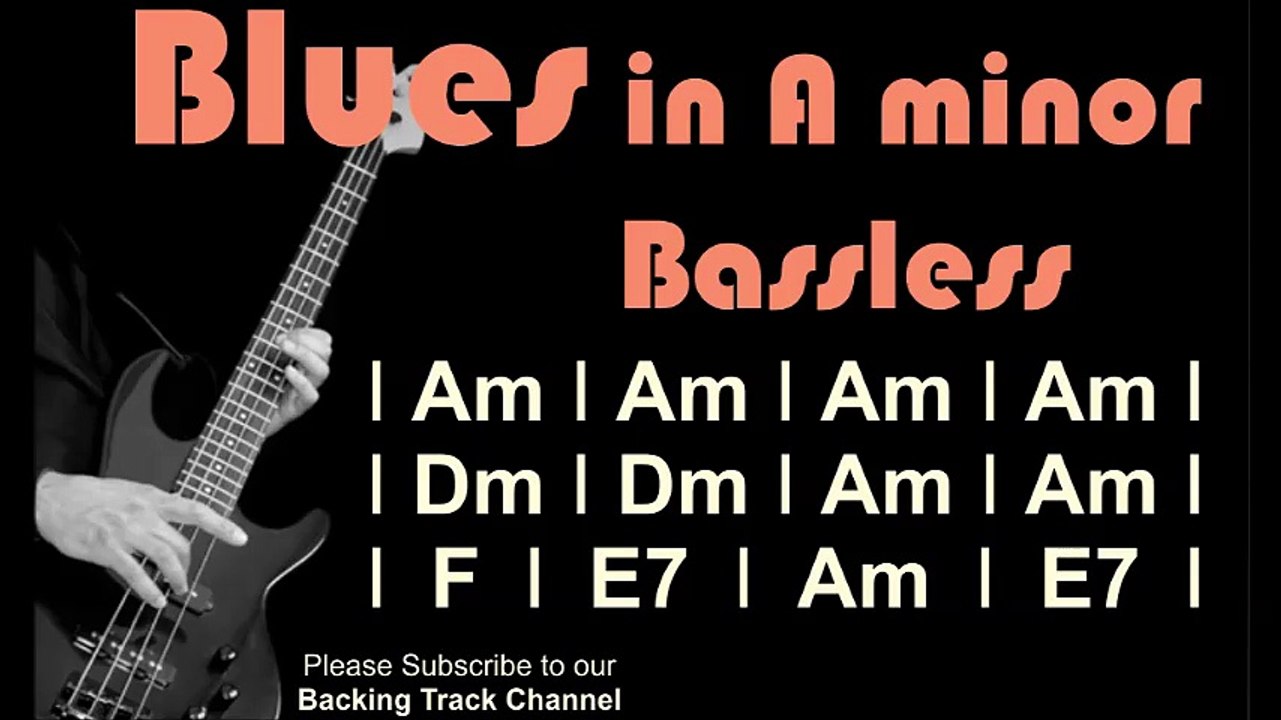 Blues in A minor BASSLESS Backing Track  Play along