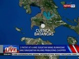 NTVL: 2 patay at 6 sugatan nang bumagsak ang sinasakyan nilang pribadong chopper