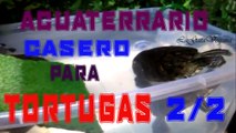 ACUATERRARIO CASERO DE TORTUGAS 2/2 PARA INTERIOR YA CON LAS TORTUGAS DENTRO Y TODO LISTO