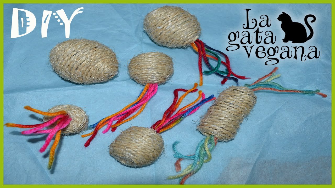 CÓMO HACER JUGUETES DE CUERDA CASEROS PARA GATOS, CONEJOS, COBAYAS U OTROS ANIMALES | HAZLO TÚ MISMO