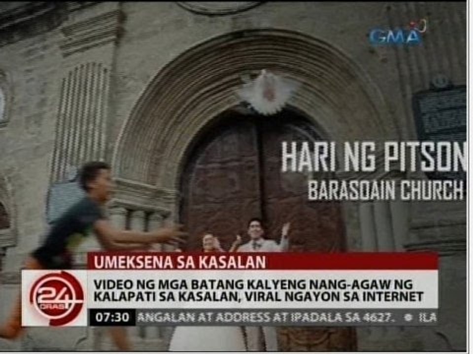 24 Oras: Video ng mga batang kalyeng nang-agaw ng kalapati sa kasalan, viral ngayon sa internet