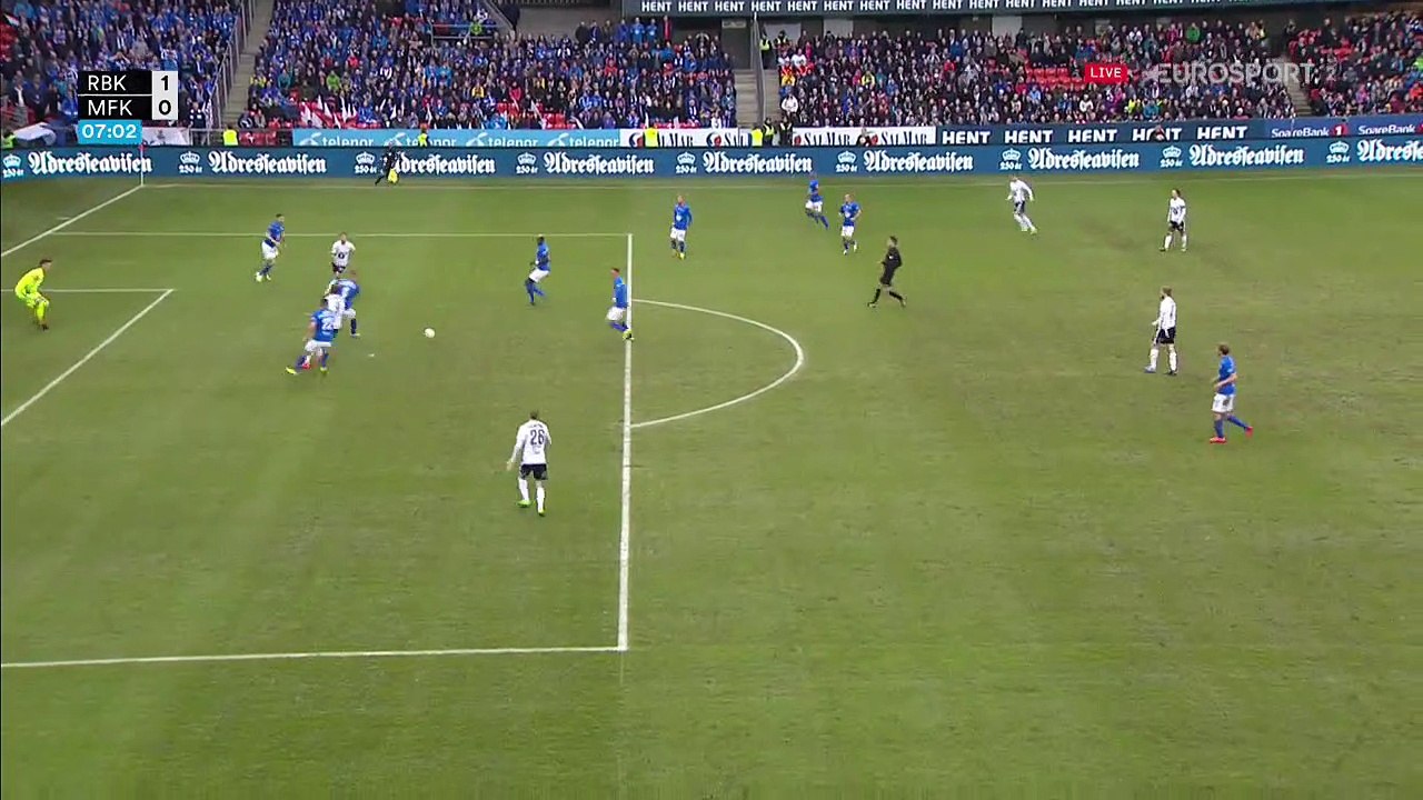 1-0   Milan Jevtović Goal Norway  Tippeligaen - 08.04.2017 Rosenborg BK 1-0 Molde FK