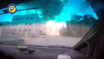 Air strikes hit rebel-held Douma, northeast of Damascus