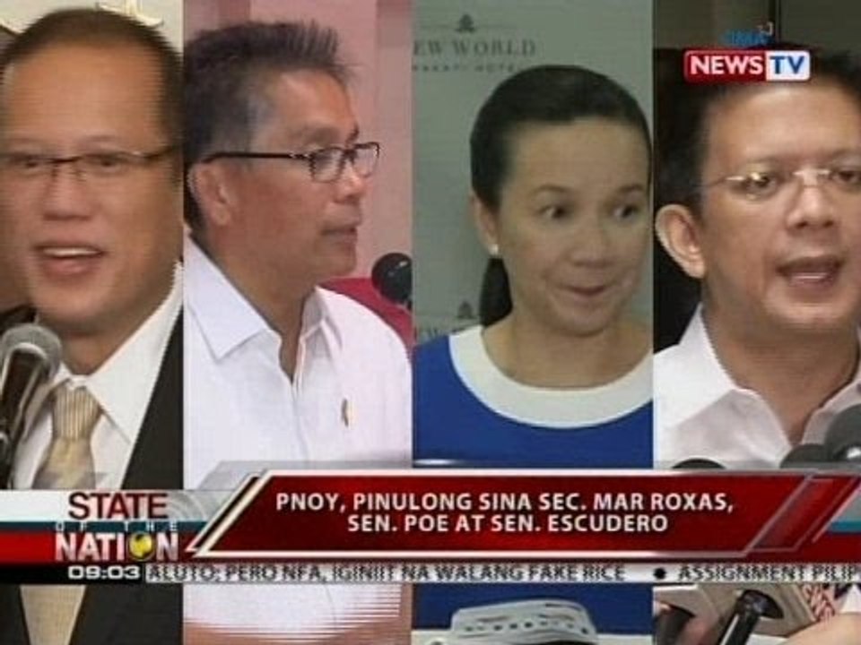 SONA: PNoy, pinulong sina Sec. Roxas, Sen. Poe at Sen. Escudero