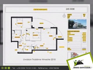 T3 A vendre Merignac 60m2 - 235 000 Euros