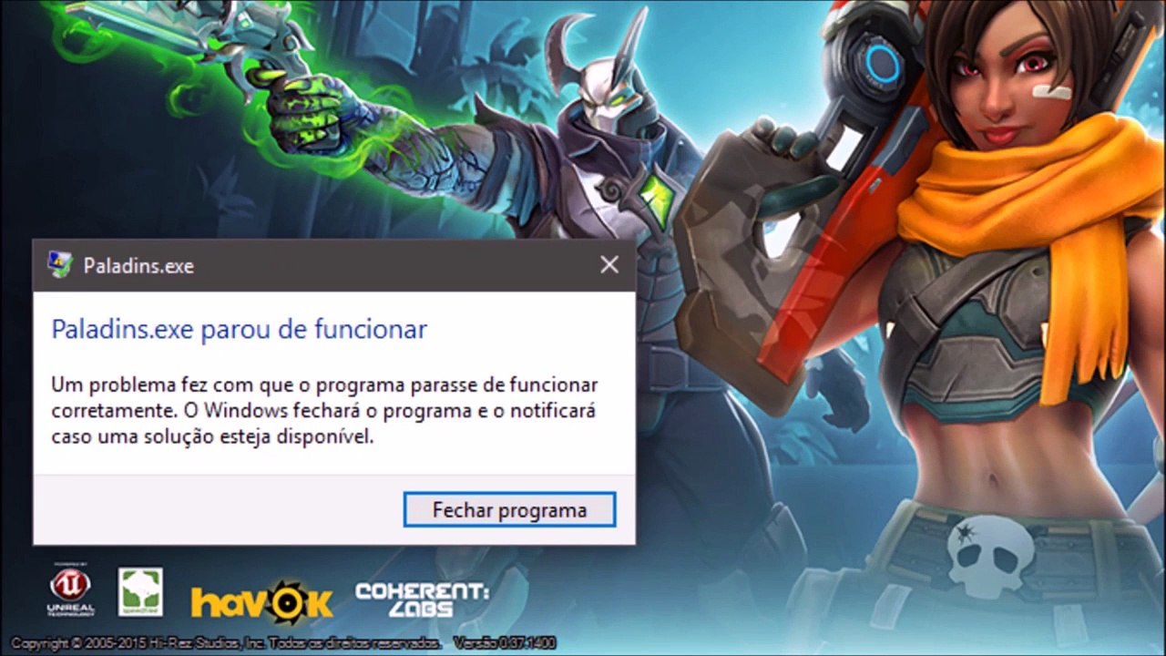Paladins.exe parou de funcionar (Erro em jogos Steam)
