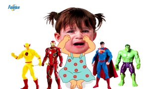 Bad Baby Crying and Learn Colors with Superhe ger Family Song