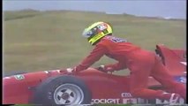Formula Nippon Fuji Rd 10 1996 Schumacher spins (Funny Japanese commentary)