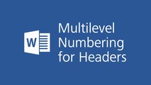 Microsoft Word 2016 Tutorial - Multilevel Numbering for Headers