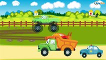 Vehículos de Construcción Para Niños - Camión y Grúa - Сaricaturas de coches - Carritos para niños