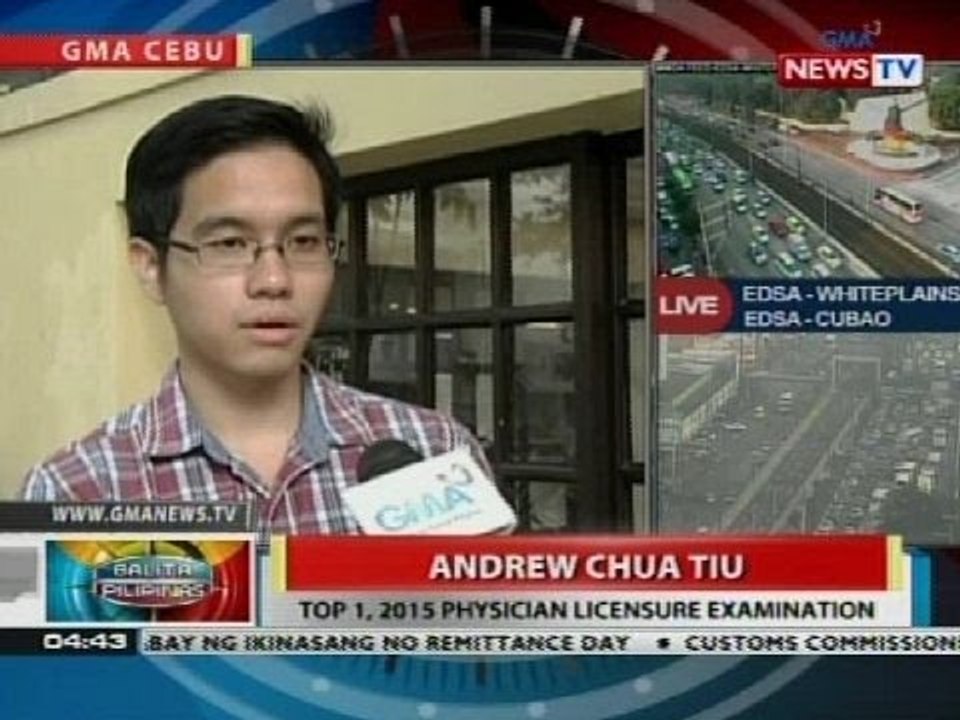 Top 1 sa physician licensure exam na si Andrew Chua Tiu, dalawang linggo lang daw sa review center