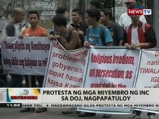 BT: Protesta ng mga miyembro ng INC sa DOJ, nagpapatuloy