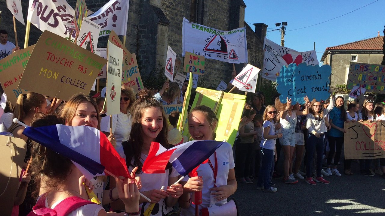Manif défense des collèges ruraux à Montemboeuf