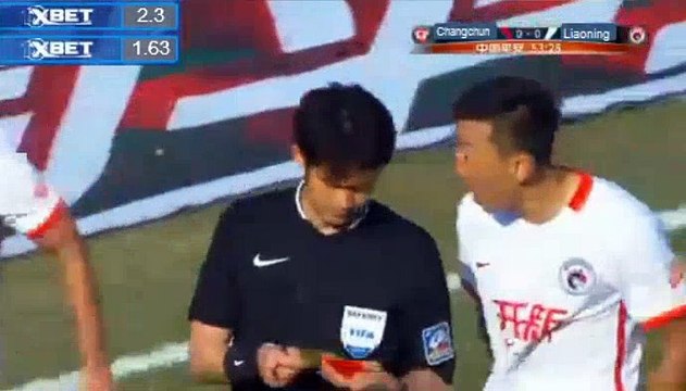 Liu Shangkun red card - Changchun Yatai 1-1 Liaoning Shenyang Kaixin 09.04.2017