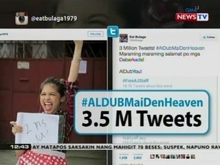 BT: #ALDUBMaiDenHeaven, nakapagtala ng record-breaking na 3.5-M tweets