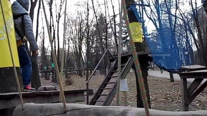 Верёвочный парк Днепропетровск. Днепр. Лень в Пень. Rope Park Dnepropetrovsk. Dnepr.