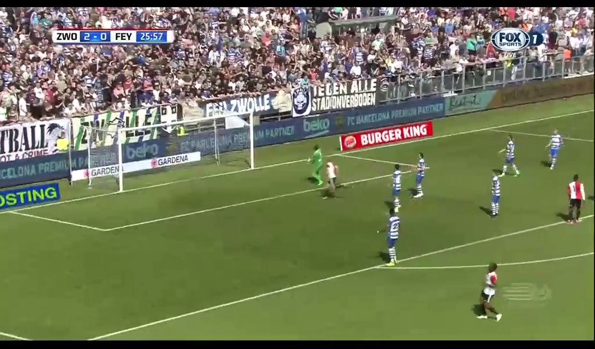 Steven Berghuis Goal HD - Zwolle 2-1 Feyenoord - 09.04.2017