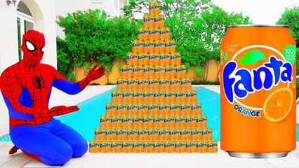 AMAZING FANTA CHALLENGE! Movie Kids Toys w / Spiderman, Hulk & Joker SODA Taste Minions in Real Life