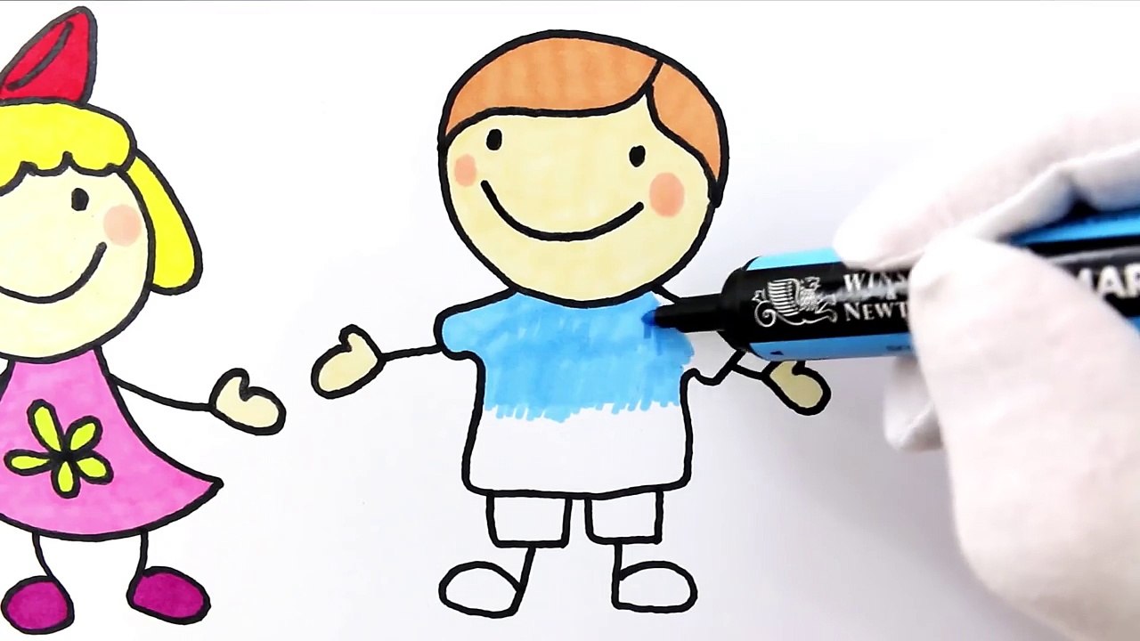 How to Draw and Colouring Kids - Learning Coloring Pages for Children