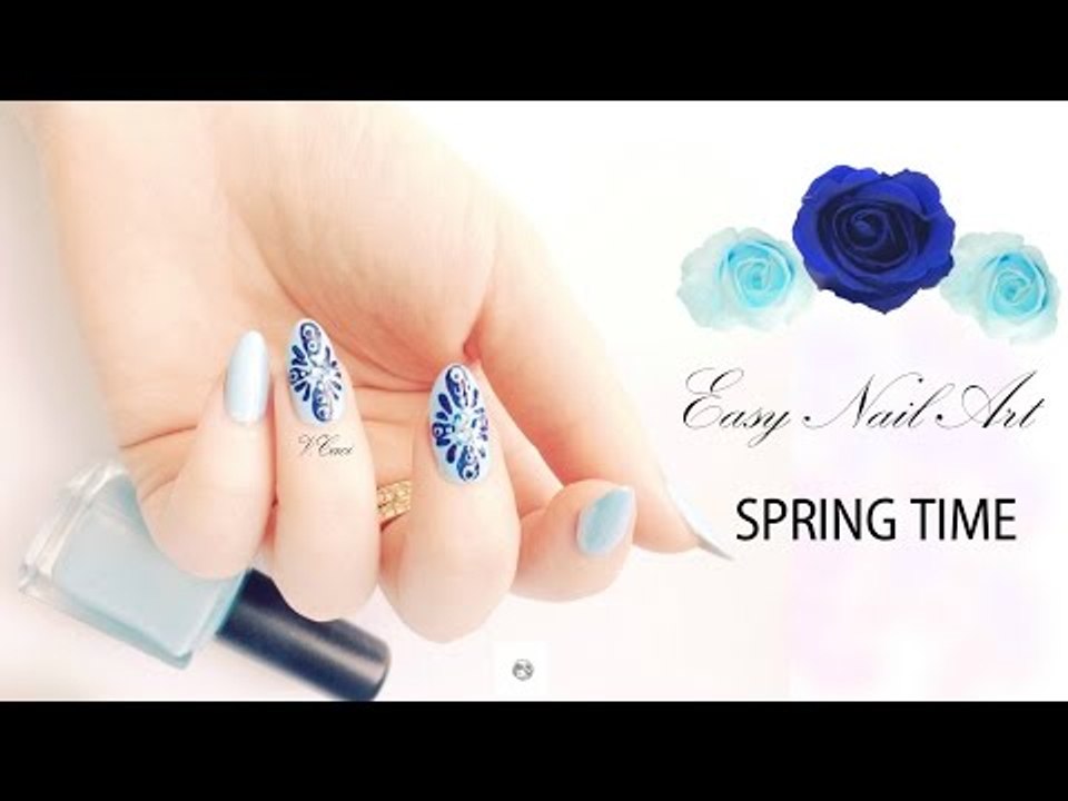 EASY NAIL ART   SPRING TIME