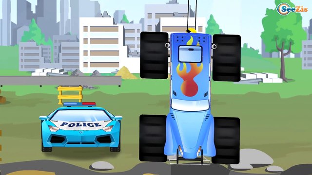 Мультфильм про машинки Гонка Монстр Трак Гоночная Машинка Полицейская Машинка Все Серии Подряд