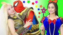 Spiderman Frozen Elsa MARRIES CHALLENGE! w  Snow White Hulk Joker KILL Red Devil Funny in Real Life