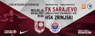 FK Sarajevo - HŠK Zrinjski 9.4.2017