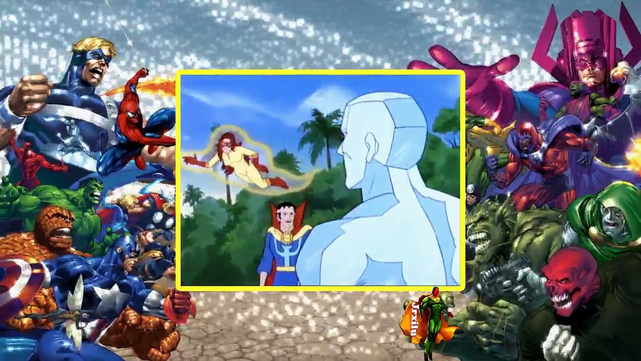 HOMEM ARANHA E OS 7 SUPER HEROIS VS CAMALEÃO, DR ESTRANHO, NAMOR, CAPITÃO AMÉRICA, JANA, FLAMA, HOMEM DE GELO