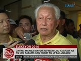 24 Oras: Dating Manila Mayor Alfredo Lim, naghain na ng COC kasama ang ticket ng LP sa Lungsod