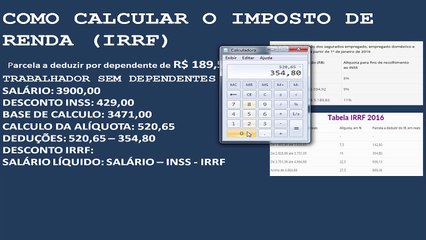 Como calcular o imposto de renda mensal (IRRF)