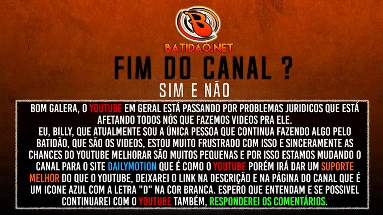 MUDAMOS PRA DAILYMOTION - BATIDAO.NET