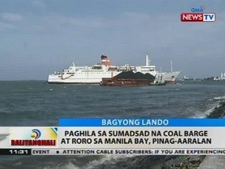 Paghila sa sumadsad na coal barge at Roro sa Manila Bay, pinag-aaralan