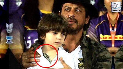 Shah Rukh Khan & AbRam FLAUNT Same Tattoos During IPL Match