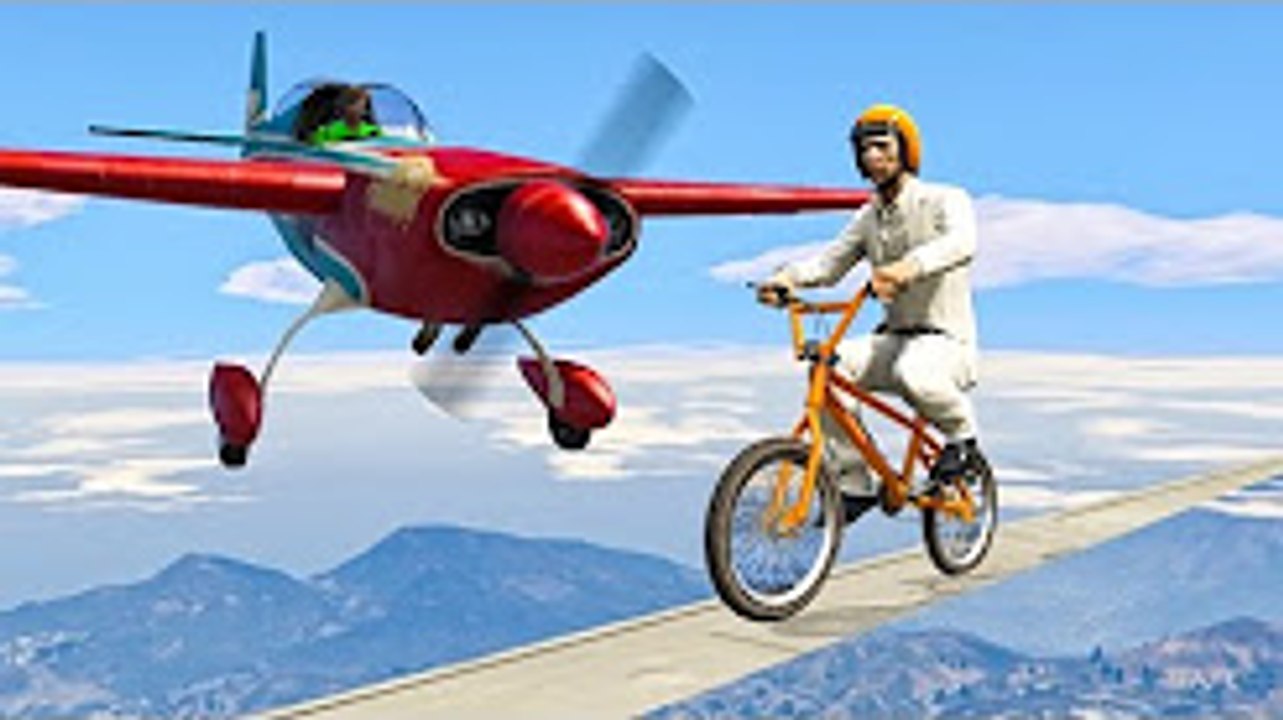KWEBBELKOP-SKY HIGH BIKE TIGHTROPE + PLANES! (GTA 5 Funny Moments)